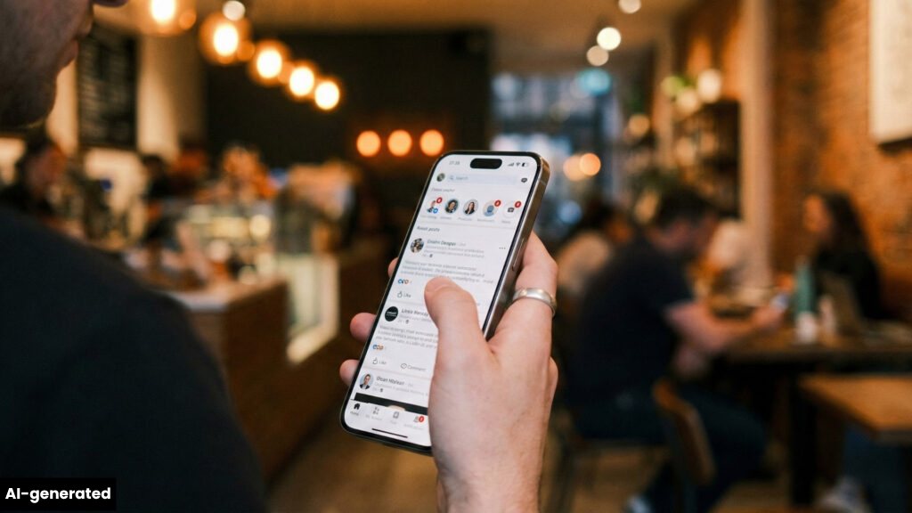 LinkedIn Feed und Algorithmus Engagement auf Smartphone